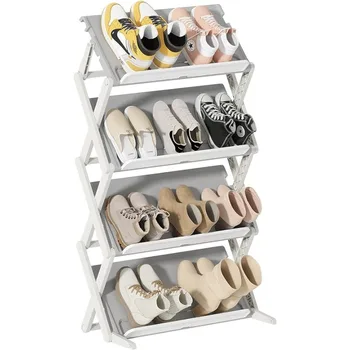 4-уровневый шкаф для хранения обуви, 12 пар пластиковых полок для обуви, органайзер для шкафа, прихожая, спальня, прихожая, прозрачный пластиковый складной