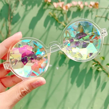 Очки-калейдоскоп, солнцезащитные очки для вечеринки на рейв-фестивале с дифрагированными линзами