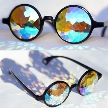 Очки-калейдоскоп, солнцезащитные очки для вечеринки на рейв-фестивале с дифрагированными линзами Изображение 2