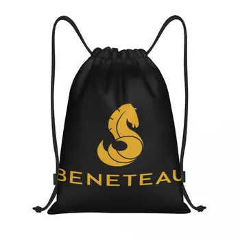 Изготовленный на заказ логотип парусной лодки Beneteau Сумка на шнурке для женщин и мужчин, легкий рюкзак для хранения в спортивном зале