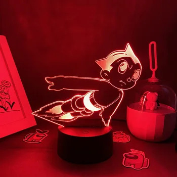 Аниме Mighty Atom 3D LED Неоновые Ночные Огни Крутые Подарки на День Рождения для Детей Kawaii Декор спальни Otaku Неоновая Лавовая Лампа Манга Astroboy