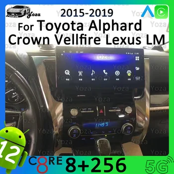 Yoza Carplay Автомагнитола Для Toyota Alphard Crown Vellfire Lexus LM 2015-2019 Android11 Сенсорный Экран Мультимедийная Навигация Стерео