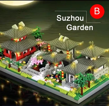 Вид строительных блоков для сада Сучжоу 1800+ шт Классический и знаменитый китайский традиционный сад Изображение 2