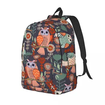 Мужской женский рюкзак, школьный рюкзак большой емкости для студентов, школьная сумка Owls Изображение 2
