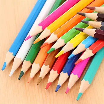 Набор деревянных цветных Карандашей 12 цветов, Мини-Нетоксичные Свинцовые Карандаши HB, Ручка для рисования эскизов, инструмент для рисования для детей Изображение 2