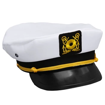 Капитанские шляпы Регулируемые Белые Матросы Бейсболки морского адмирала для тематической вечеринки на яхте Аксессуар для костюмированного представления Новинка 2024 года Изображение 2