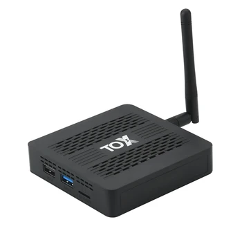 TOX3 Двойная Wifi LAN 1000M BT4.1 4K Верхняя приставка Amlogic S905X4 4GB 32GB 2.4G / 5G EU Plug