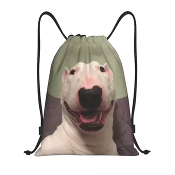 Бультерьер, забавная собака, сумки на шнурке, женский, мужской портативный спортивный рюкзак для спортзала, забавный мем, щенячьи рюкзаки для покупок.