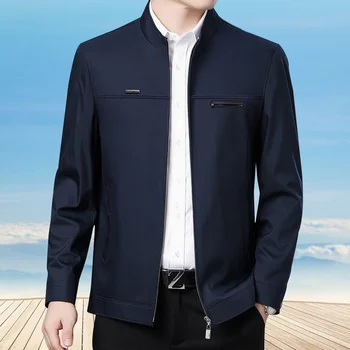 WORDKIND Новейшая однотонная деловая мужская куртка Мужская приталенная верхняя одежда на молнии Весенняя тонкая одежда