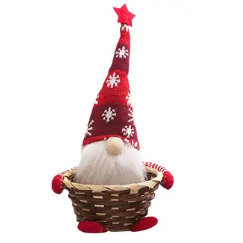 Рождественский орнамент в виде гнома, шведские корзины Nisse, Рождественские корзины для конфет, Настольная корзина для хранения для Рождественской вечеринки