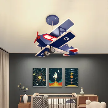 Подвесной светильник BERTH Children's Airplane Vintage LED Creative Blue Fashion Cartoon Light Для декора Детской комнаты Детского сада Изображение 2