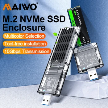 Корпус твердотельного накопителя MAIWO M2 M.2 Корпус Твердотельного накопителя NVMe M.2 К USB 3.0 Прозрачный Корпус жесткого диска для Мобильного диска NVMe M/B Key SSD для ПК