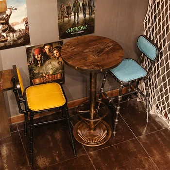 Эргономичный барный стул для приема гостей, расслабляющий Дизайн металлических винтажных барных стульев, Кованые табуреты, Наборы садовой мебели Altos Cocina