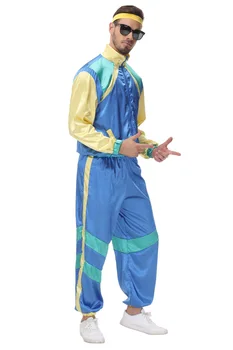 Костюм-ракушка 80-х 90-х годов, праздничное платье, костюм, спортивный костюм в стиле ретро, костюмы в стиле хип-хоп 90-х годов, мужские костюмы 80-х годов, ветровка и брюки Изображение 2