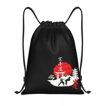 Изготовленные на заказ сумки на шнурке Budo Soul Karate Spirit Для женщин и мужчин, легкие рюкзаки для хранения спортивных единоборств в тренажерном зале