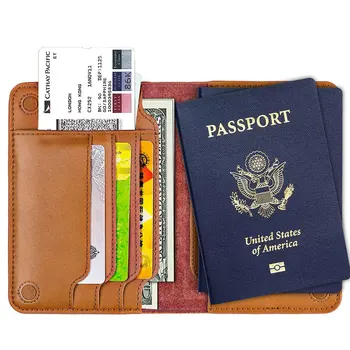 Обложка для паспорта из натуральной кожи, Мужская Кожаная Визитница, Модный Коричневый Футляр для паспорта