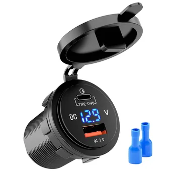 Автомобильное зарядное устройство 18 Вт Quick Charge 3.0 USB 48 Вт Type-C PD Адаптер для быстрой зарядки автомобиля, лодки, фургона, мотоцикла