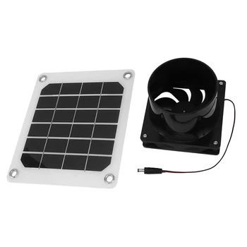 Солнечный вытяжной вентилятор из монокристаллического кремния Для вентиляции и охлаждения Куриной клетки с фиксированным круглым отверстием для контроля температуры Изображение 2