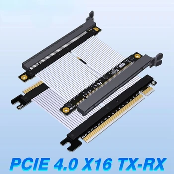 PCIE X16 Riser Cable PCI-e 4.0 X16 -X16 Перемычка между штекерами Удлинитель кабеля Edge Card PCI-E 16X Riser Card Плоский Ленточный Удлинитель Изображение 2