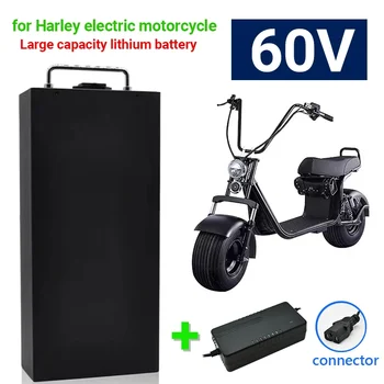 Литиевая батарея электромобиля Harley Водонепроницаемая батарея 18650 60V 80Ah для двухколесного складного электрического скутера Citycoco Изображение 2