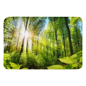 Зеленый лес, Солнце, Природный ландшафт, коврик для входной двери, Кухонный коврик, ковер, гостиная, Добро Пожаловать домой, коврики для прихожей, коврики для двери в ванную Изображение 2
