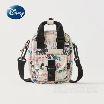 Disney Mickey Новая детская сумка через плечо люксового бренда, оригинальная детская сумка через плечо с милым мультяшным рисунком, модная детская сумка Изображение 2