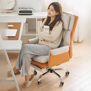 Поддерживающее спинку Офисное кресло для руководителя, Модное Скандинавское Удобное Компьютерное Офисное кресло, Дизайнерская мебель для салона Kawaii Cadeira De Gamer Изображение 2