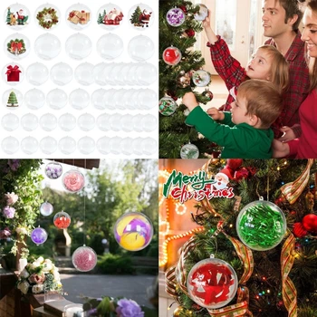 20шт прозрачных пластиковых рождественских шаров 4-10 см, прозрачная безделушка для украшения елки, Челночный корабль Изображение 2