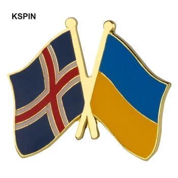 Значок с флагом дружбы Исландии и Украины, брошь с национальным флагом, Булавка на лацкане, международные дорожные булавки