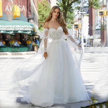 Свадебное платье для невесты Со съемными рукавами 