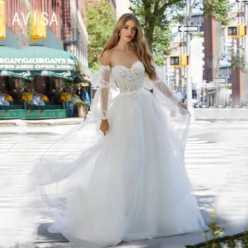 Свадебное платье для невесты Со съемными рукавами 
