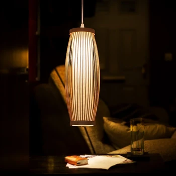Бамбуковый фонарь E27 Бамбуковые потолочные светильники ручной работы в китайском стиле для освещения гостиной и столовой Home Deco