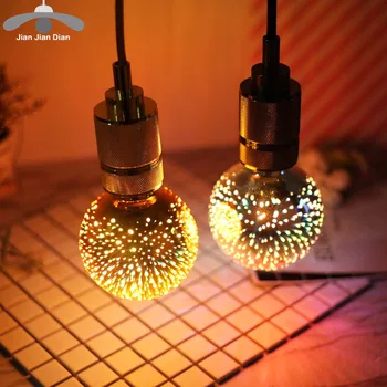 3D Светодиодная лампа Edison Star E27 Красочные Бомбиллы Винтажный Стеклянный Светильник Ретро Ампула Lampara Рождественский Домашний Декор Бар Вечеринка Свадьба