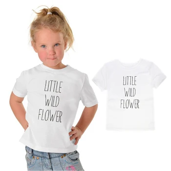 Футболка Little Wildflower Для девочек, Футболка с коротким рукавом, Топы для малышей, Летняя Новая Одежда Для девочек, Детская футболка с рисунком Tumblr