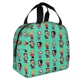 Mafalda Mug Gang Изолированная сумка для ланча, портативный контейнер для ланча, термосумка-тоут, Ланч-бокс для пляжных путешествий Для девочек и мальчиков