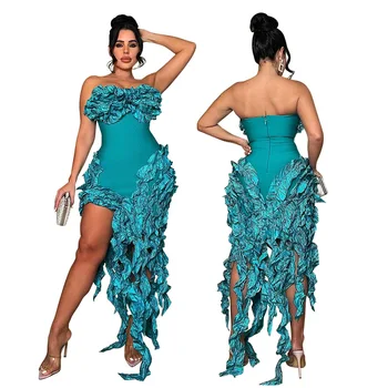 Сексуальное женское платье без бретелек, однотонное мини-платье, одежда для вечеринок и ночных клубов, Платья для женщин Vestidos Изображение 2