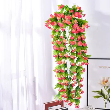 Искусственная цветочная Подвесная Лоза, Офисное украшение, Хризантема длиной 80 см, Прочное Отличное украшение, Чистый натуральный стиль Изображение 2
