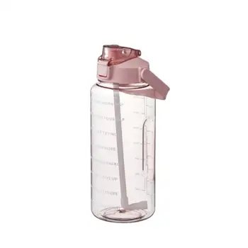 1/2 Литровая бутылка для воды с соломинкой, женский кувшин, портативные дорожные бутылки, чашка для велосипеда для фитнеса, Летний кувшин для холодной воды со временем Изображение 2