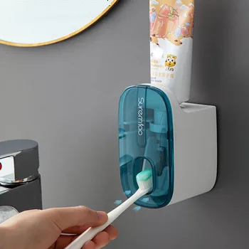 Автоматический дозатор зубной пасты, Новый пластик, без перфорации, держатель для зубной щетки, Настенное крепление, Соковыжималка для зубной пасты, Ванная комната