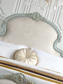 Новая современная французская светлая роскошная кровать из массива дерева, двуспальная кровать 1,8 м, свадебная кровать, главная спальня, резная кровать принцессы в европейском стиле Изображение 2