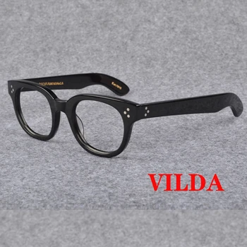 Оптическая оправа для очков Мужчины Женщины Johnny Depp VILDA Винтажные очки Компьютерная ацетатная оправа для очков для мужчин Прозрачные линзы Изображение 2