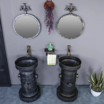 Умывальник в стиле ретро в индустриальном стиле, ванная комната, персонализированный масляный барабан, умывальник, креативная колонка, встроенная