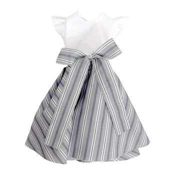 Модное платье, современный наряд, белая юбка для вечеринки с бантом, повседневная одежда для аксессуаров куклы Барби, 1/6 кукольной одежды