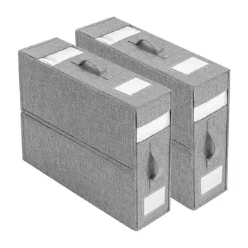 Складной Органайзер для простыней Коробка для хранения набора простыней Тканевое Визуальное Окно Складные ящики для хранения одеял на молнии Шкаф для хранения одежды