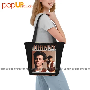 Джонни Депп, модные сумки 90-х, Портативная хозяйственная сумка большой емкости Изображение 2