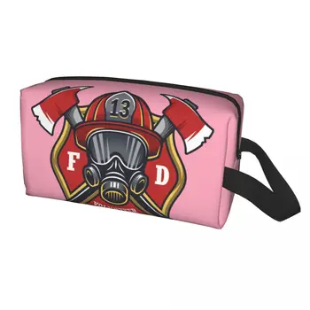 Изготовленная на Заказ Сумка для туалетных принадлежностей с черепом пожарного для женщин Пожарный Пожарно-Спасательный Косметический Органайзер для макияжа Для хранения женской косметики Dopp Kit Box