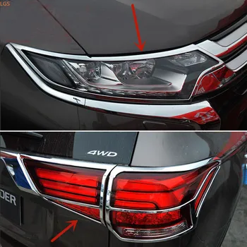 Для Mitsubishi Outlander 2016-2019 ABS Хром перед фарой заднего фонаря декоративная рамка автомобильные аксессуары против царапин