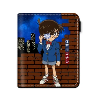Kudou Шиничи Детектив Конан новый PU короткие бумажник кнопку аниме Милый кошелек с застежкой-молнией сумка для монет для подарка