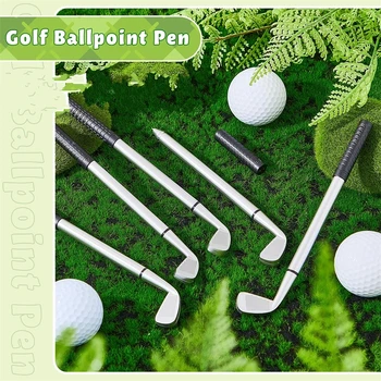 Шариковая ручка для гольфа 100шт, ручка для гольфа с черными чернилами, ручки для мини-клюшек для гольфа, декоративная забавная ручка, подарок для мужчин и женщин, играющих в гольф Изображение 2