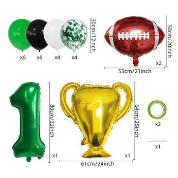 Набор Для регби с воздушным шаром Green Digital Championship, запуск детского набора для празднования дня рождения с воздушным шаром для регби оптом Изображение 2